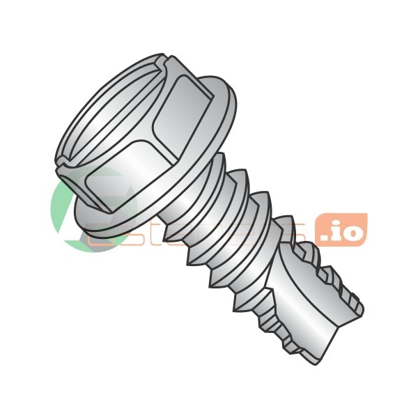 Newport Fasteners Thread Cutting Screw, #6 x 5/16 in, Stainless Steel Hex Head Slotted Drive, 2000 PK 997115 - main